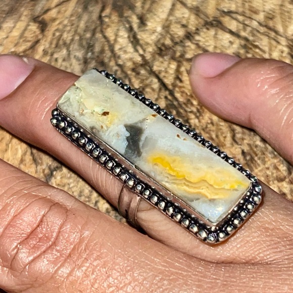 Crazy Lace Agate Ring Size 6 1/2 - Picture 3 of 13